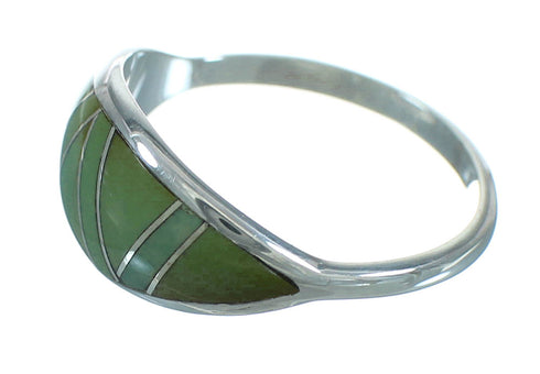 Southwest Turquoise Inlay Sterling Silver Ring Size 6-3/4 AX80736